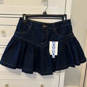 Cider Navy Denim Skater Skirt